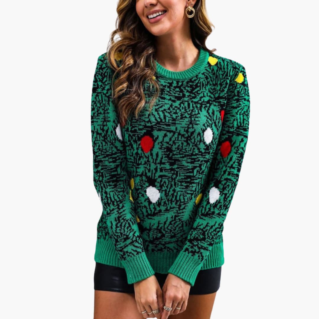 BerlinGlamour | Dames kersttrui met speels boomdesign 5