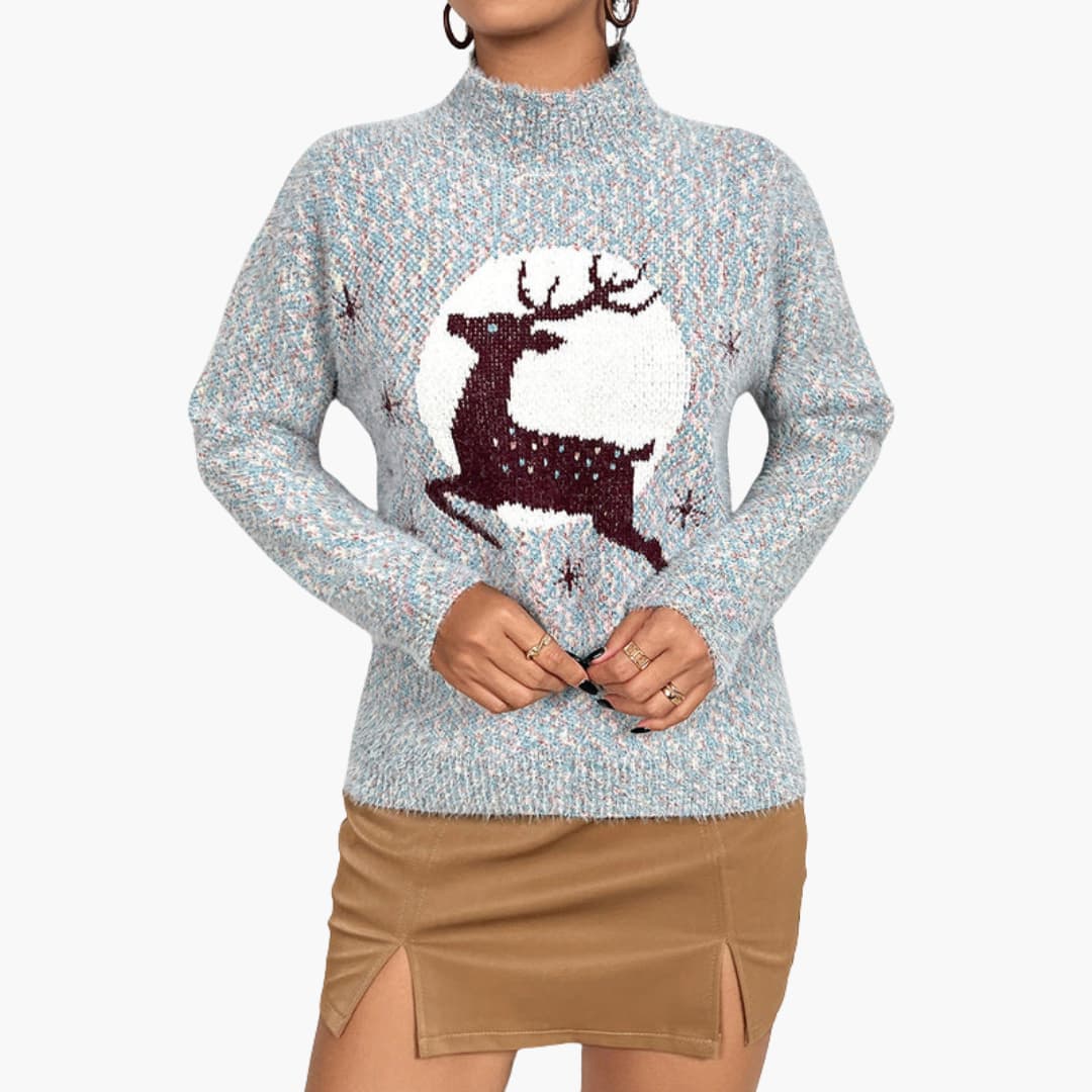 BerlinGlamour | Dames kersttruien met hoge kraag 7
