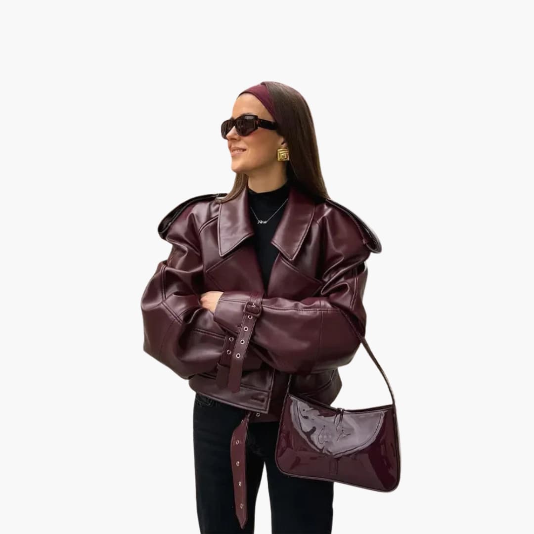 BerlinGlamour | Dames kort jasje met reverskraag en rits 0