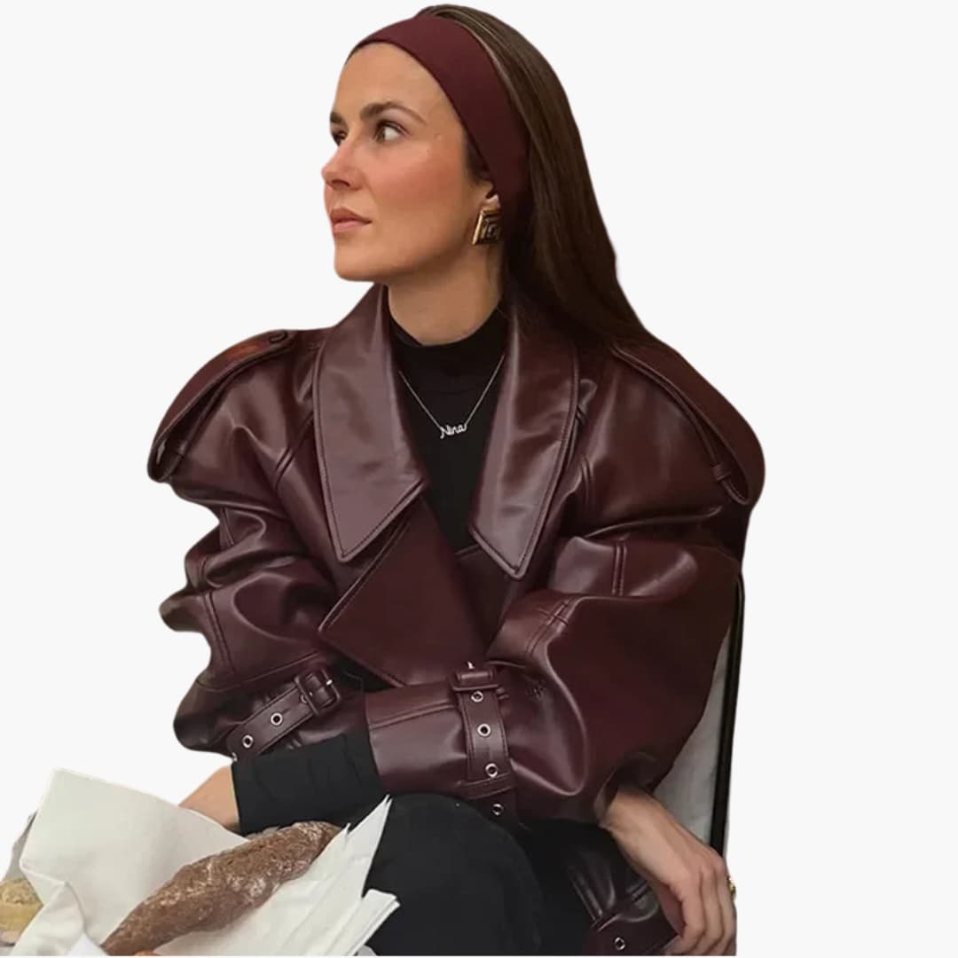 BerlinGlamour | Dames kort jasje met reverskraag en rits 1