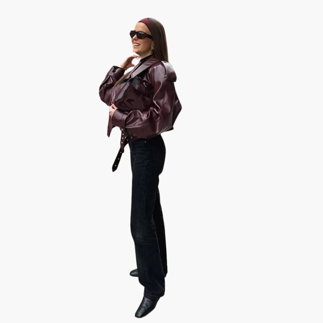 BerlinGlamour | Dames kort jasje met reverskraag en rits 3