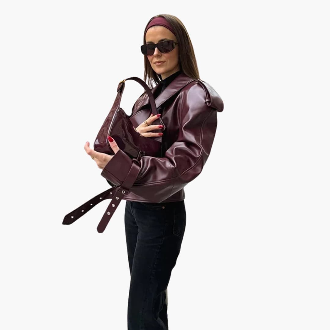 BerlinGlamour | Dames kort jasje met reverskraag en rits 4