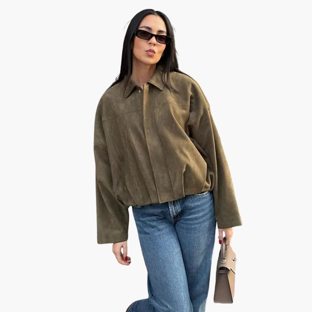 BerlinGlamour | Dames overgangsjas met overhemdkraag en verborgen rits 0