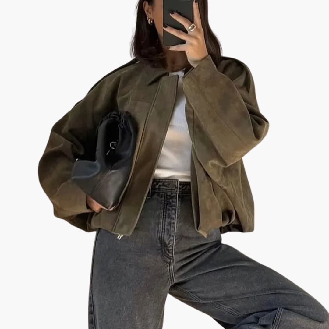 BerlinGlamour | Dames overgangsjas met overhemdkraag en verborgen rits 4