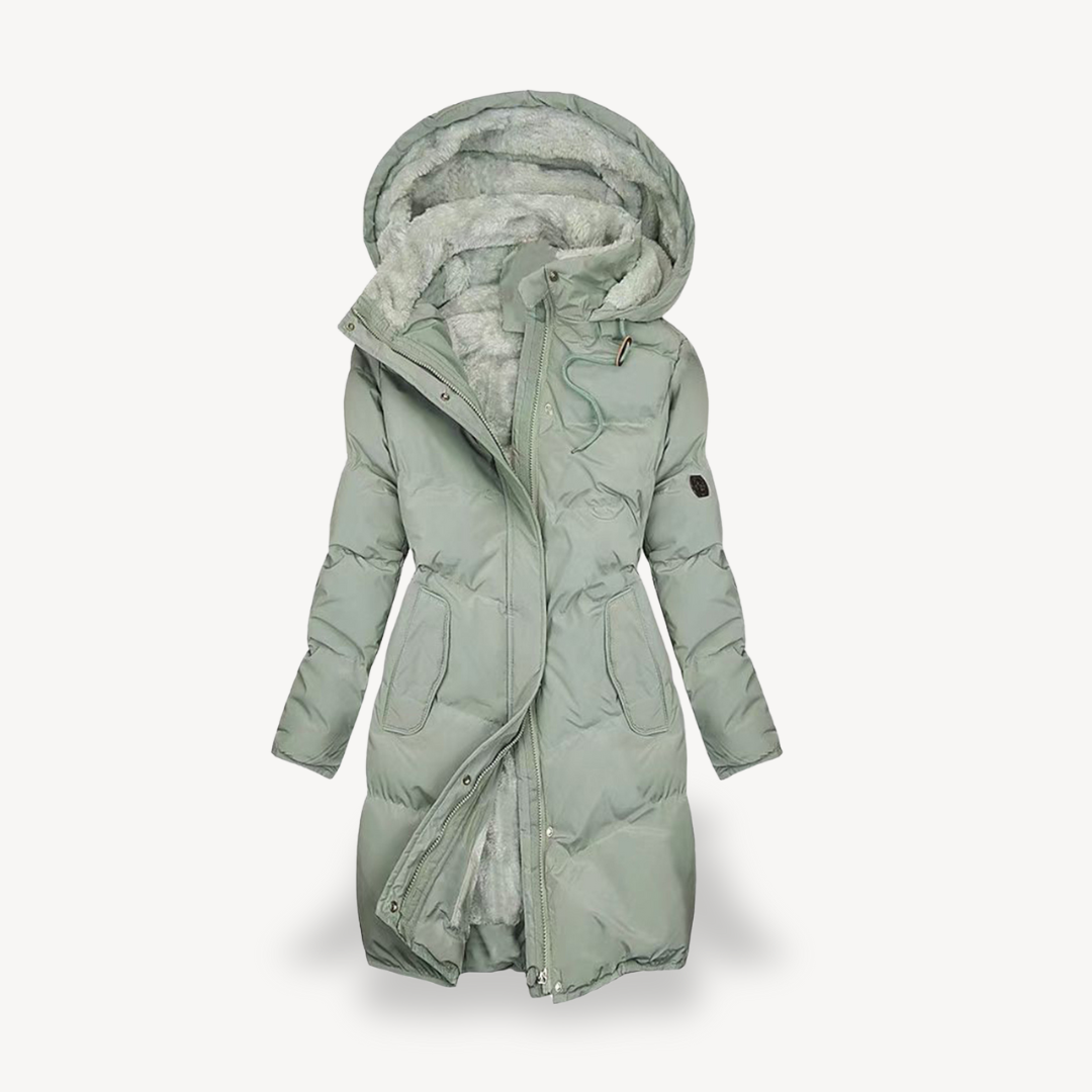 BerlinGlamour | Dames pufferjack met imitatiebontvoering 1