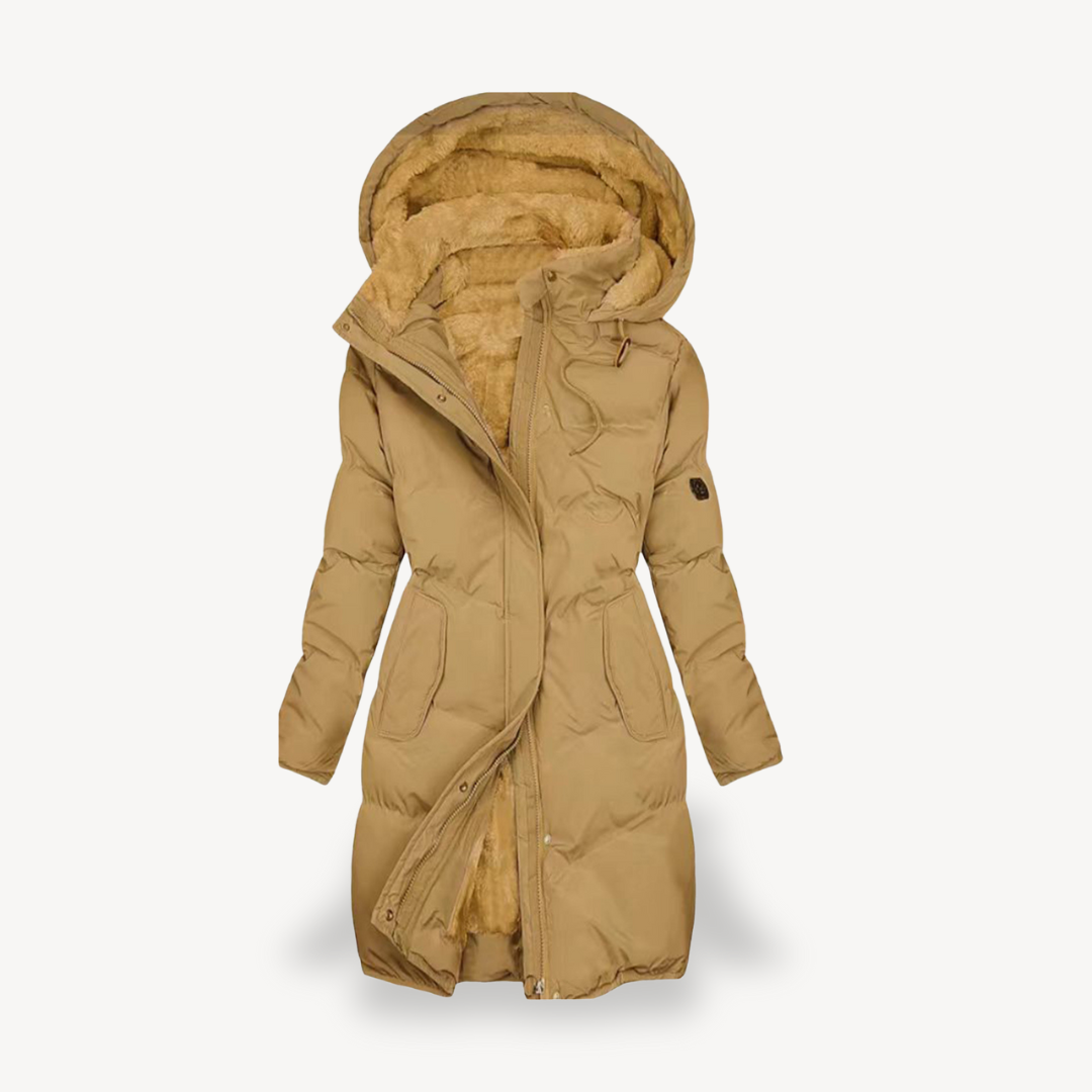 BerlinGlamour | Dames pufferjack met imitatiebontvoering 2