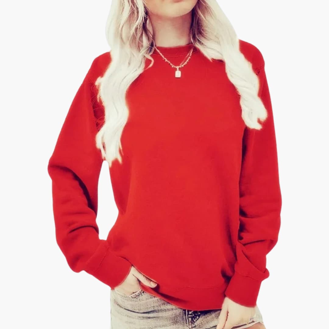 BerlinGlamour | Dames sweatshirt met ronde hals en lange mouwen 0
