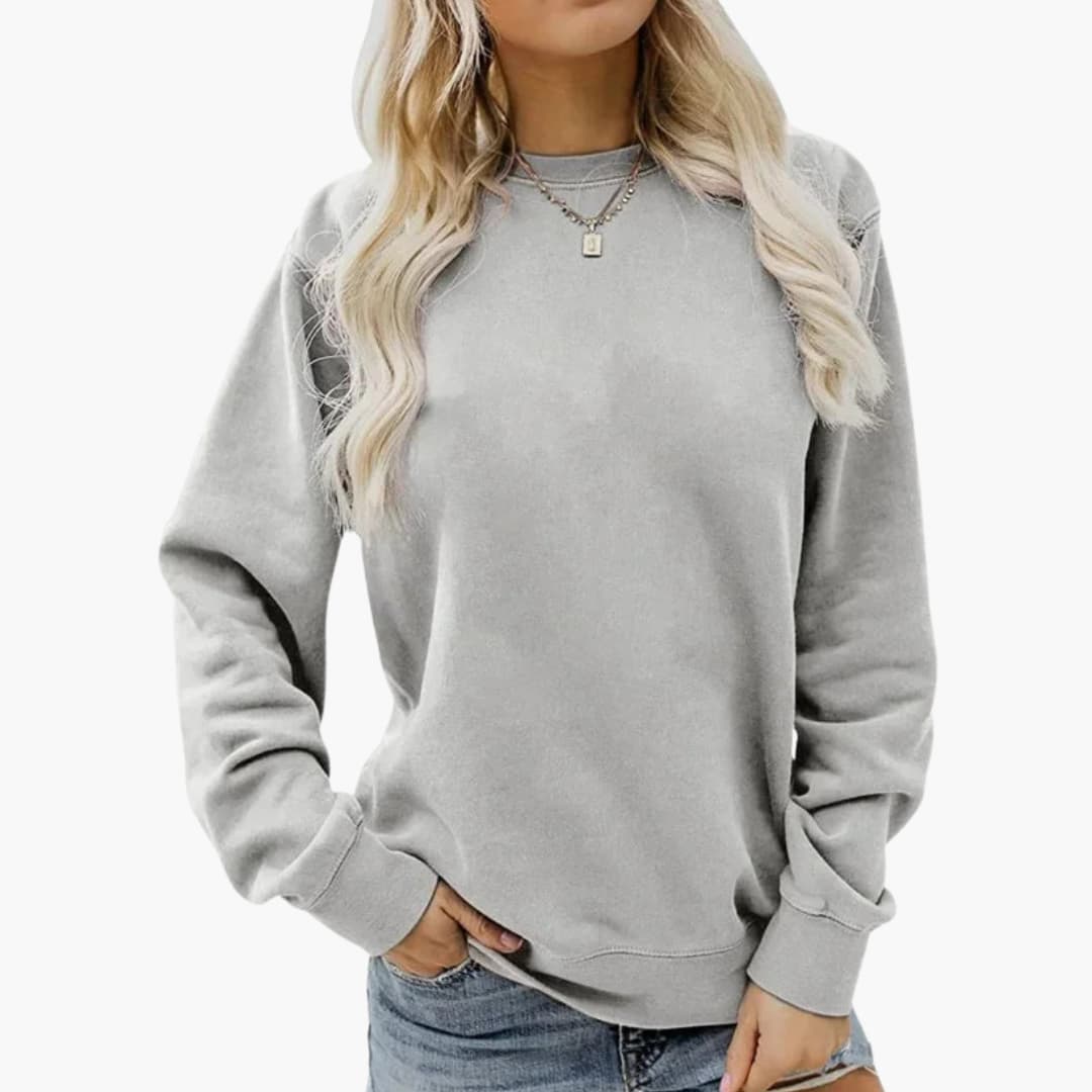 BerlinGlamour | Dames sweatshirt met ronde hals en lange mouwen 2