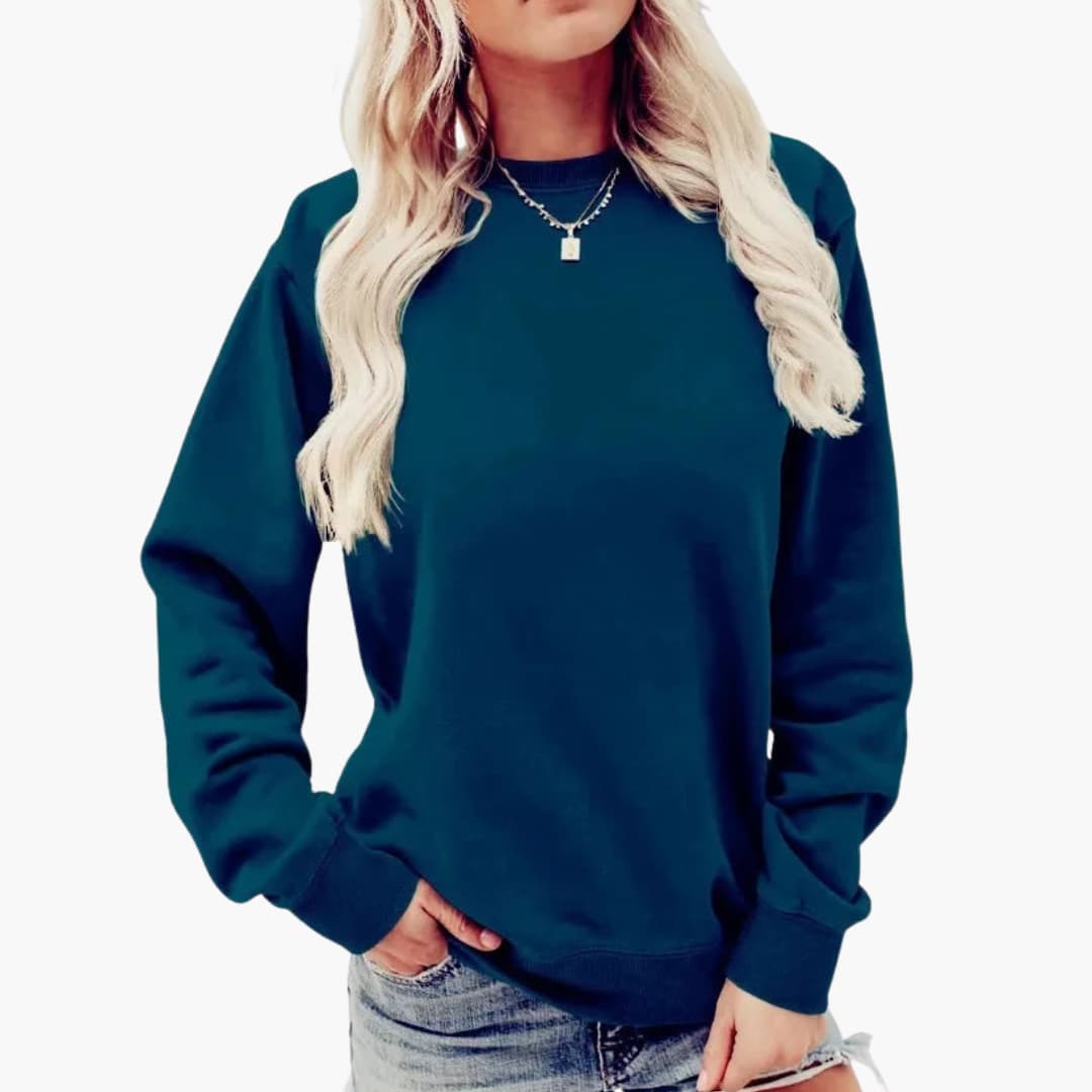 BerlinGlamour | Dames sweatshirt met ronde hals en lange mouwen 6