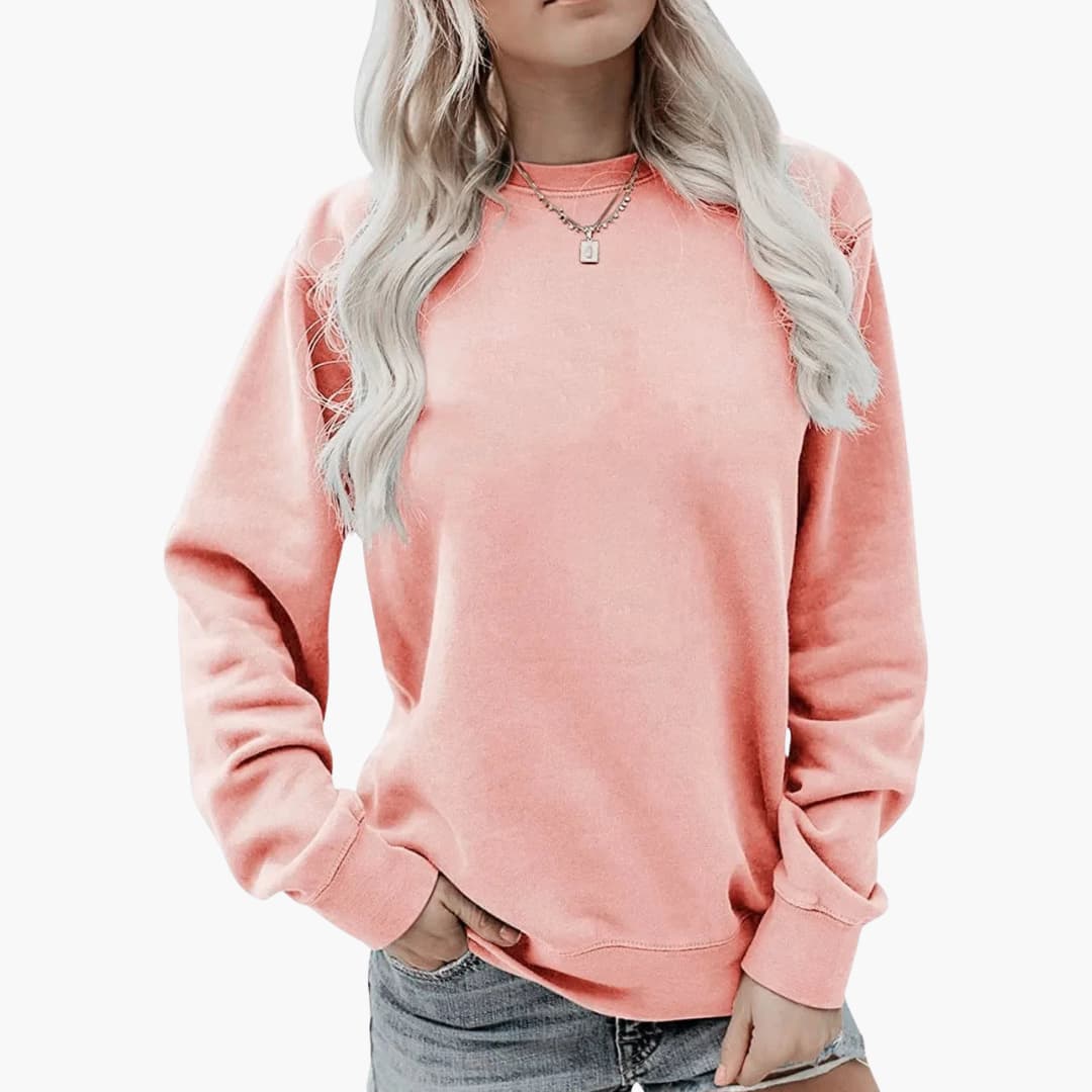 BerlinGlamour | Dames sweatshirt met ronde hals en lange mouwen 8