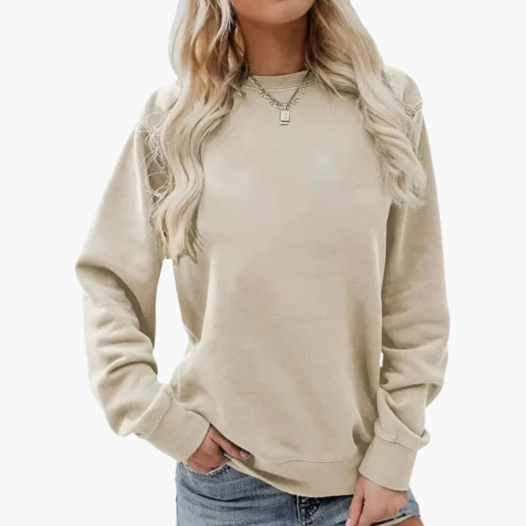 BerlinGlamour | Dames sweatshirt met ronde hals en lange mouwen 9