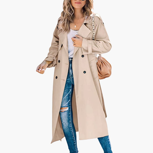BerlinGlamour | Dames trenchcoat met zakken aan de voorkant 0