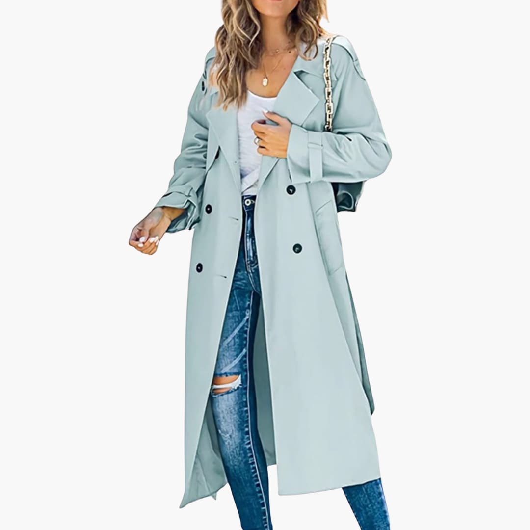 BerlinGlamour | Dames trenchcoat met zakken aan de voorkant 1