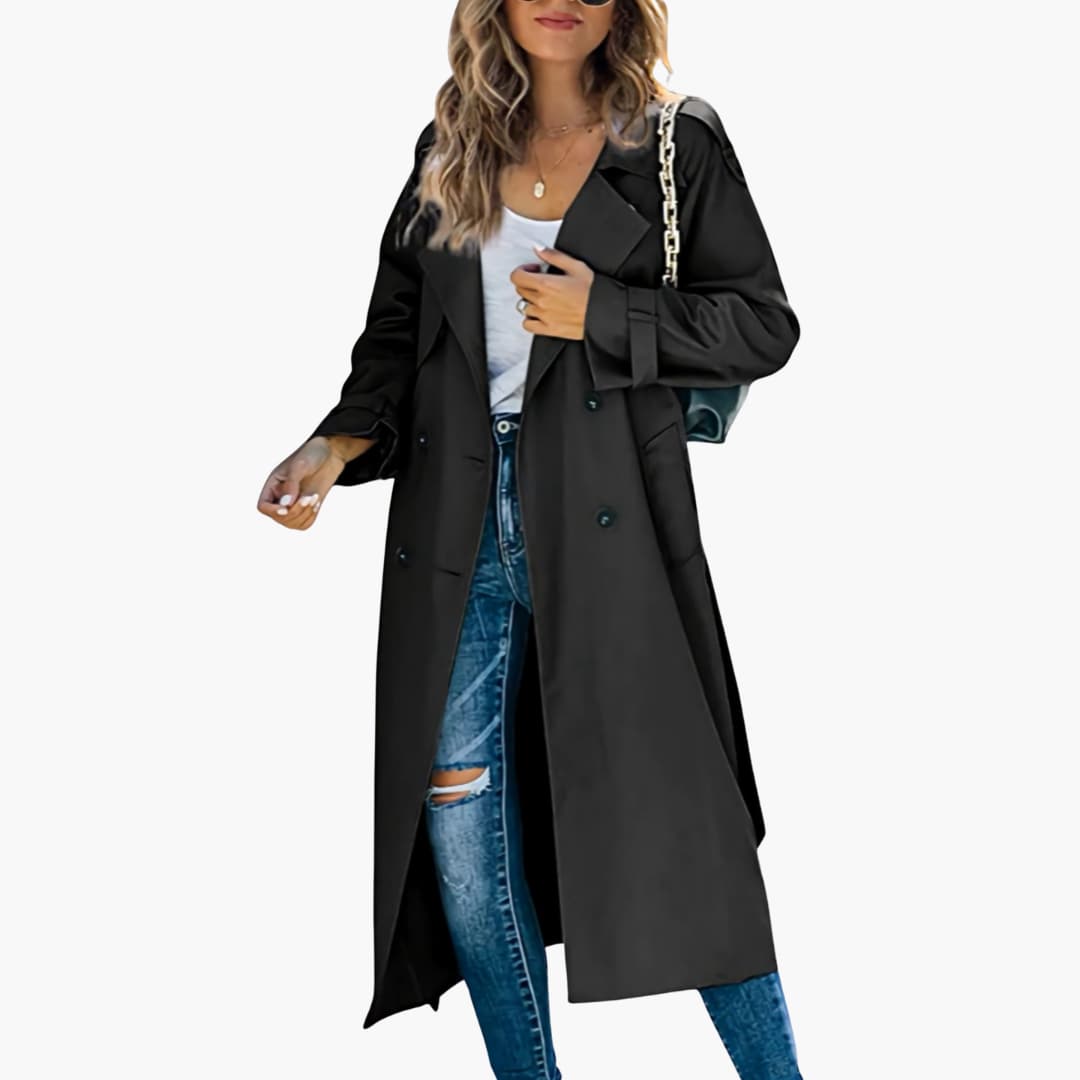 BerlinGlamour | Dames trenchcoat met zakken aan de voorkant 5