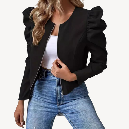 BerlinGlamour | Damesjack met pofmouwen en rits 0