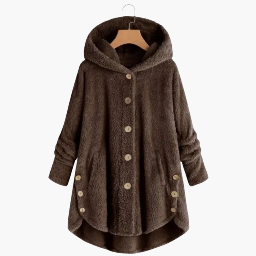 BerlinGlamour | Damesjas met capuchon en knoopsluiting 2