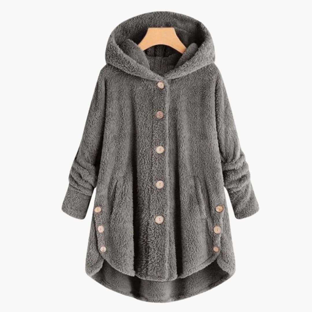 BerlinGlamour | Damesjas met capuchon en knoopsluiting 6