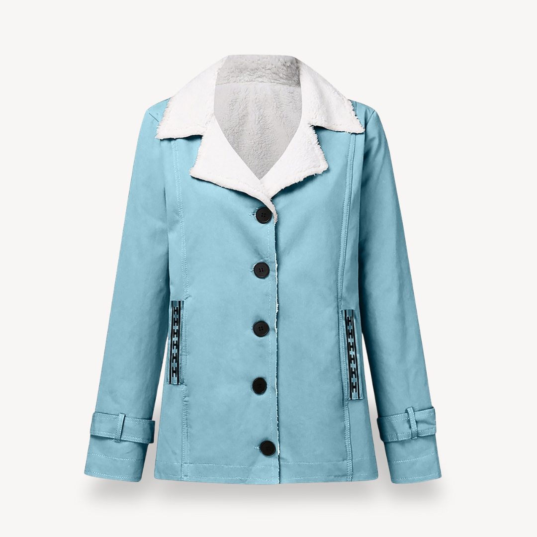 BerlinGlamour | Damesjas met fleecevoering en knopen 0