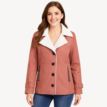 BerlinGlamour | Damesjas met fleecevoering en knopen 1