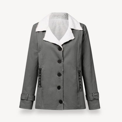 BerlinGlamour | Damesjas met fleecevoering en knopen 2