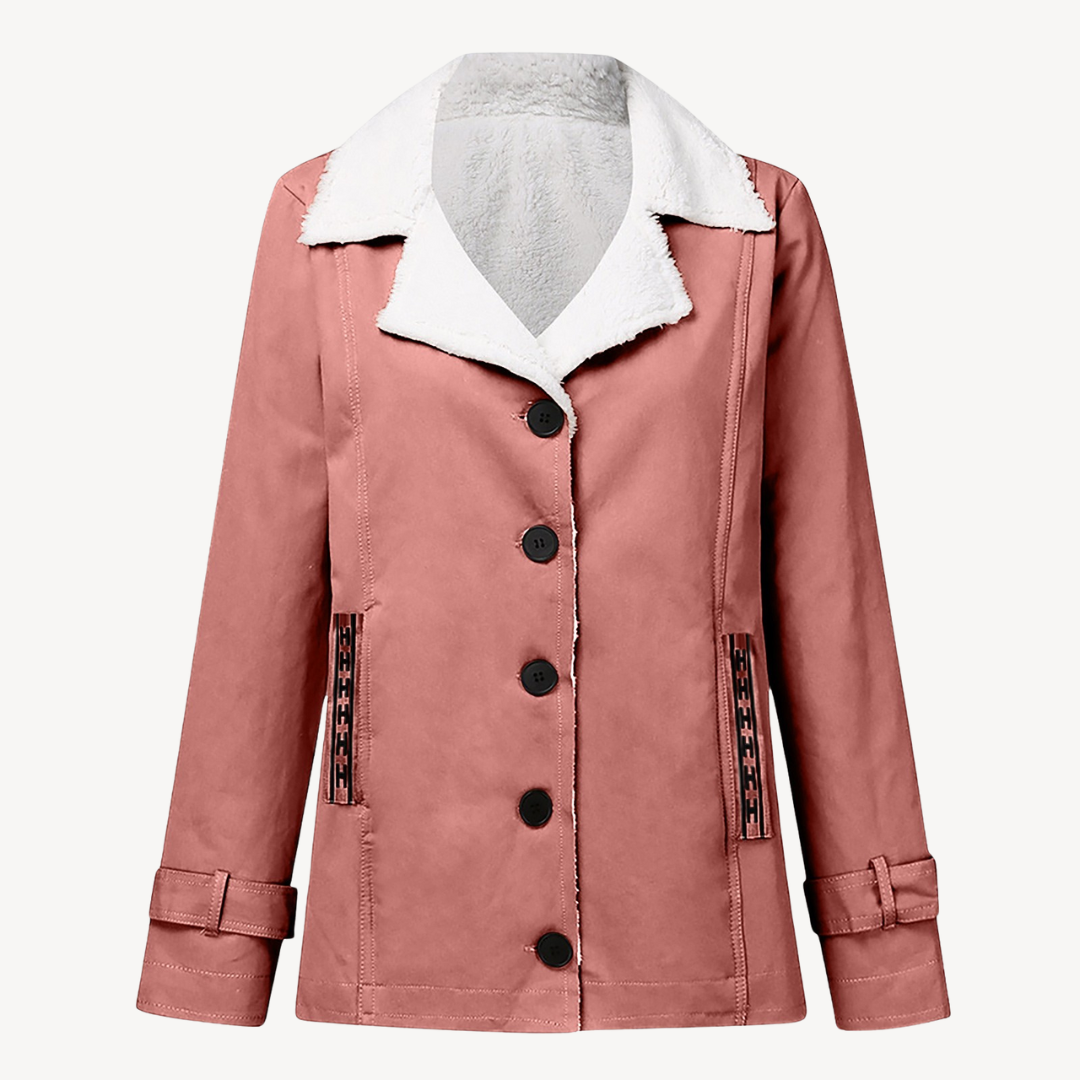 BerlinGlamour | Damesjas met fleecevoering en knopen 3