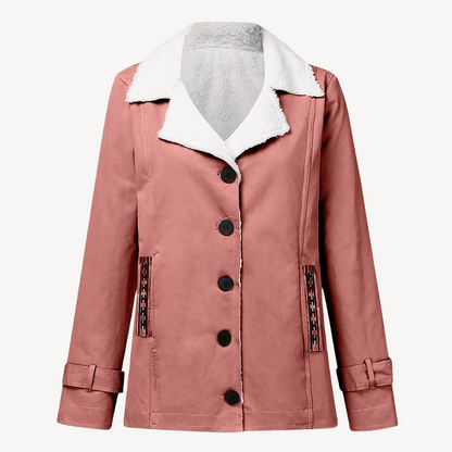 BerlinGlamour | Damesjas met fleecevoering en knopen 3