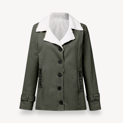 BerlinGlamour | Damesjas met fleecevoering en knopen 5