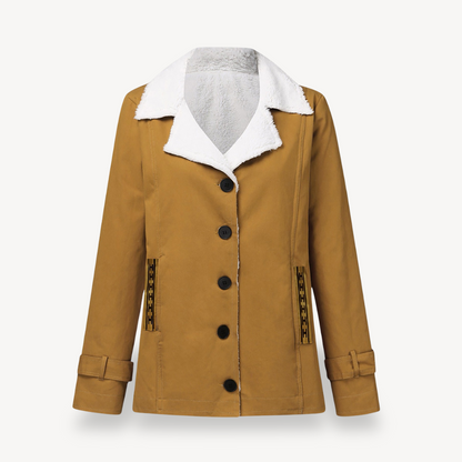 BerlinGlamour | Damesjas met fleecevoering en knopen 6