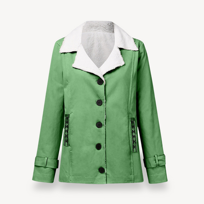 BerlinGlamour | Damesjas met fleecevoering en knopen 7