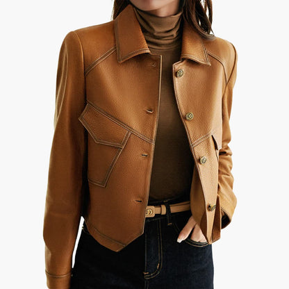 BerlinGlamour | Damesjas met puntkraag en knoopsluiting 0