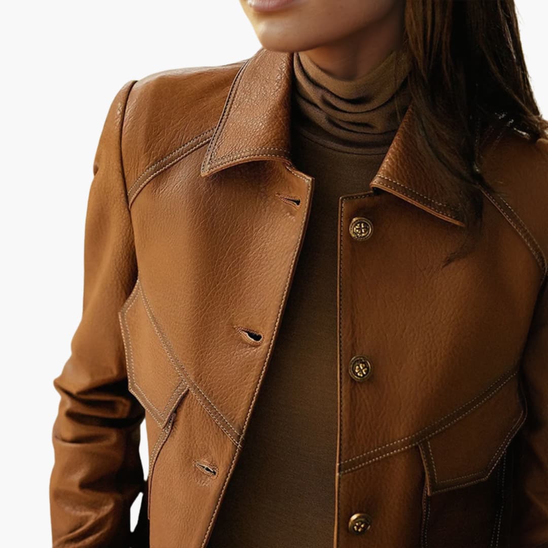 BerlinGlamour | Damesjas met puntkraag en knoopsluiting 3