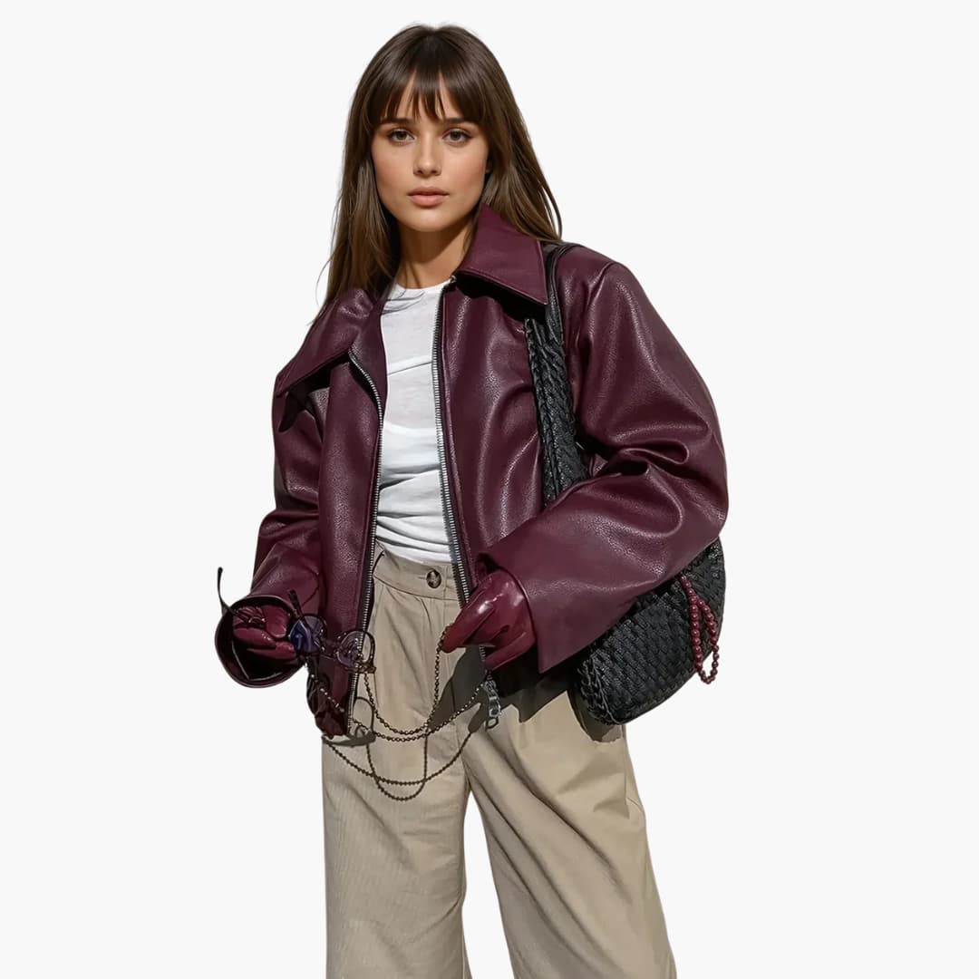 BerlinGlamour | Damesjas met puntkraag en rits 0