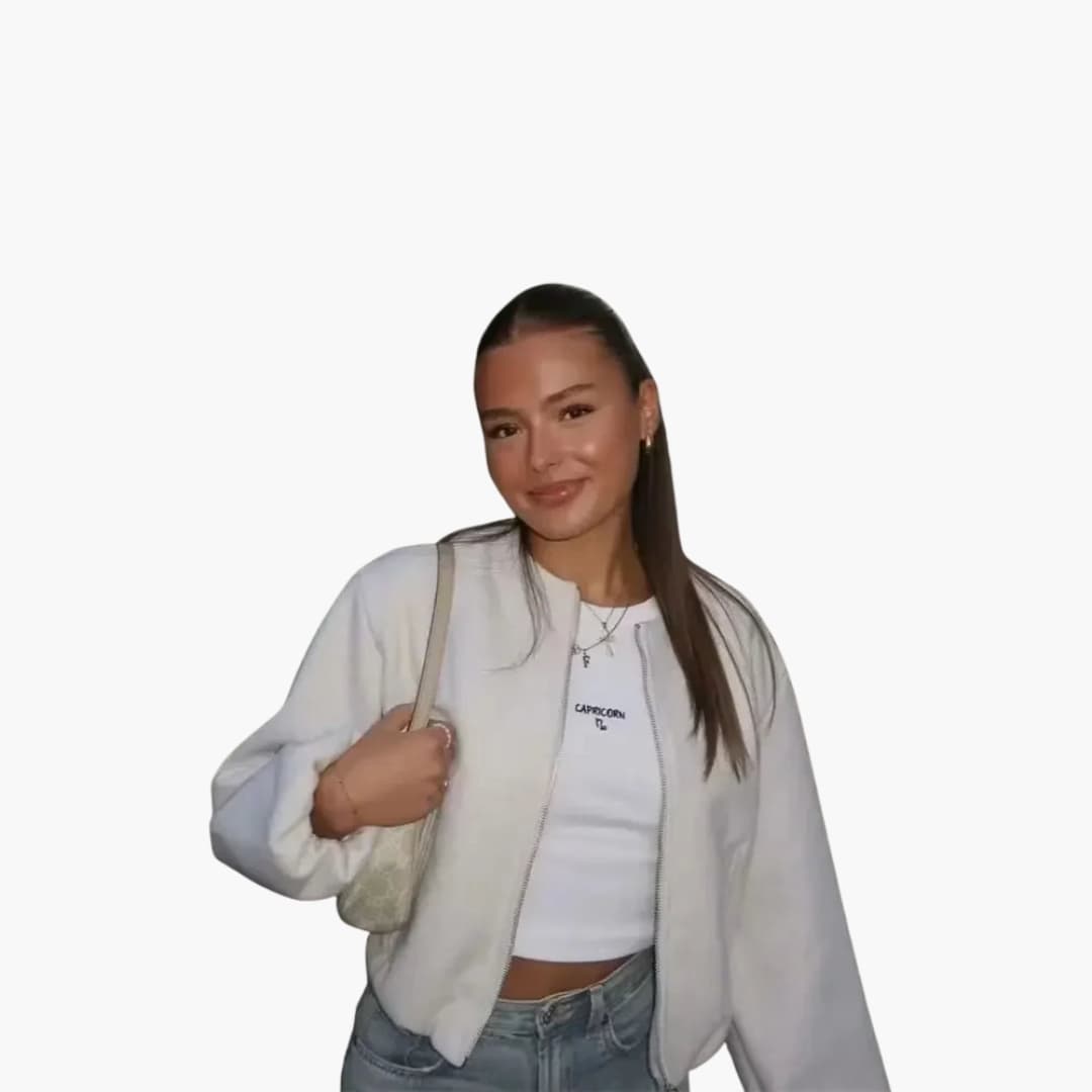 BerlinGlamour | Damesjas met ronde hals, rits en lange mouwen 1