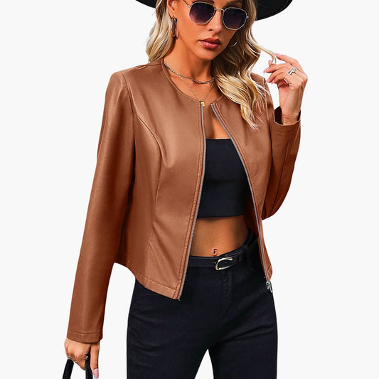 BerlinGlamour | Damesjas met ronde hals en rits 0