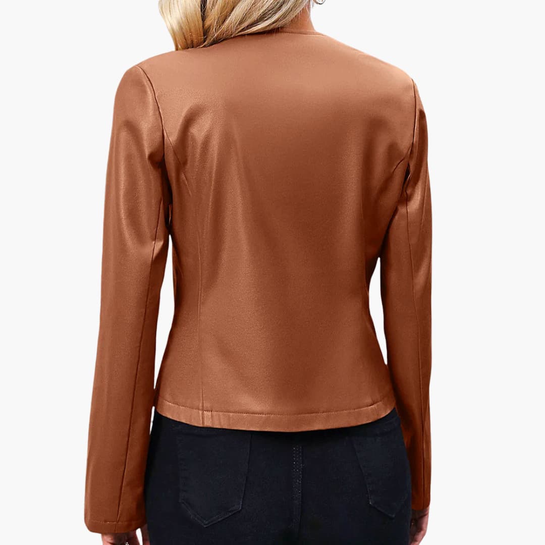 BerlinGlamour | Damesjas met ronde hals en rits 2