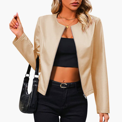 BerlinGlamour | Damesjas met ronde hals en rits 3