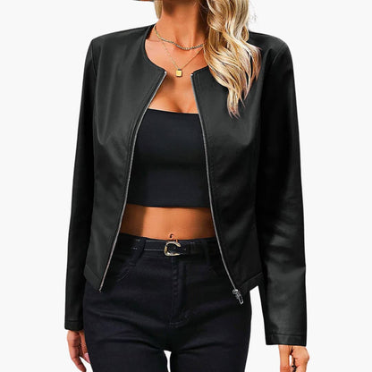 BerlinGlamour | Damesjas met ronde hals en rits 4