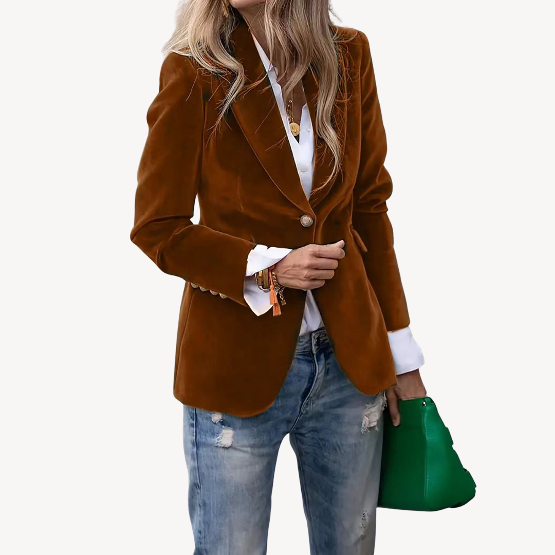 BerlinGlamour | Damesmode fluwelen blazer 1