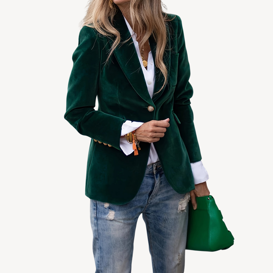 BerlinGlamour | Damesmode fluwelen blazer 2
