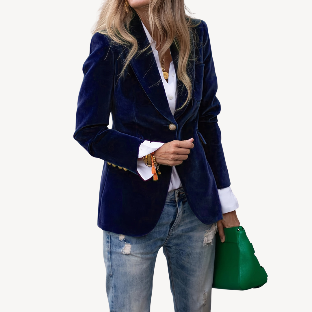 BerlinGlamour | Damesmode fluwelen blazer 3
