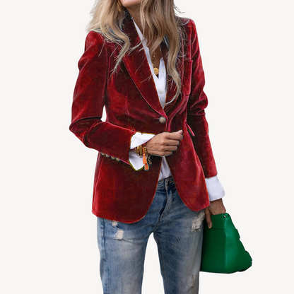 BerlinGlamour | Damesmode fluwelen blazer 5