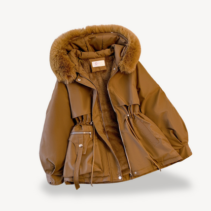 BerlinGlamour | Damesparka met imitatiebontvoering 3