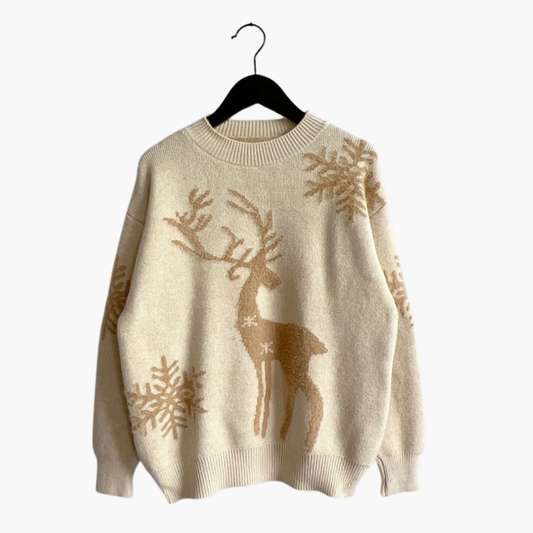 BerlinGlamour | Damestrui met rendiermotief en geribbelde details 0