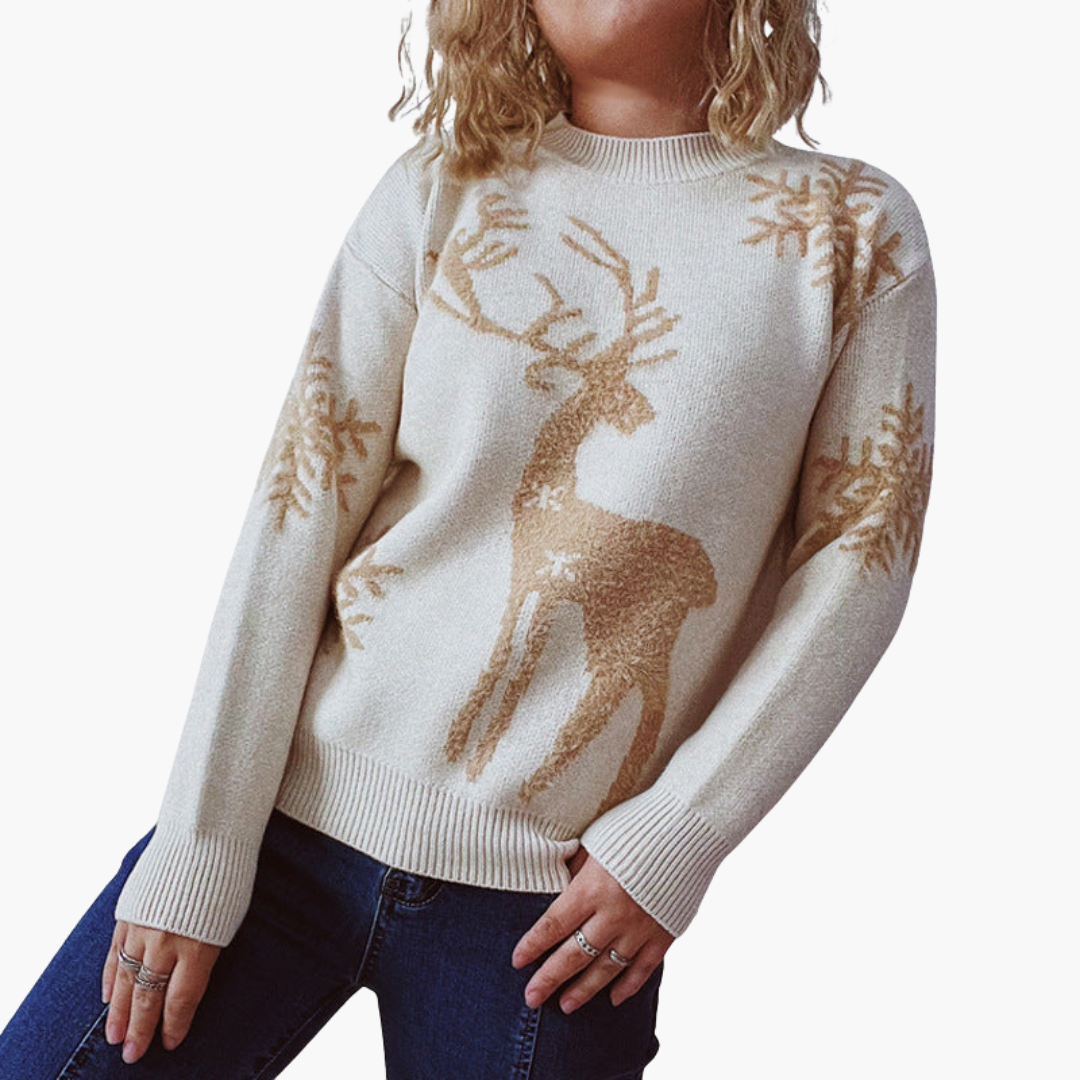 BerlinGlamour | Damestrui met rendiermotief en geribbelde details 1