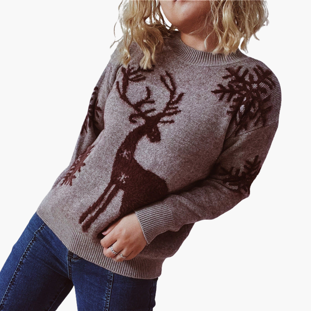 BerlinGlamour | Damestrui met rendiermotief en geribbelde details 5