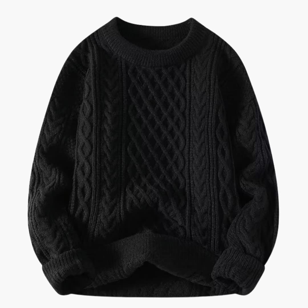 BerlinGlamour | Damestrui met ronde hals en kabelpatroon 1