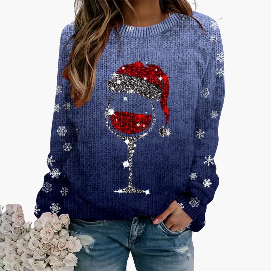 BerlinGlamour | Damestrui met wijnglas- en sneeuwvlokmotief 1