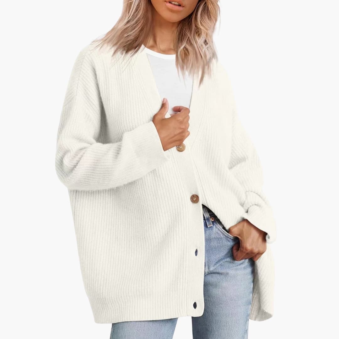 BerlinGlamour | Damesvest met V-hals en knoopsluiting 3