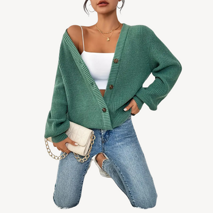 BerlinGlamour | Damesvest met V-hals en verlaagde schouders 0