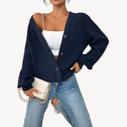 BerlinGlamour | Damesvest met V-hals en verlaagde schouders 3